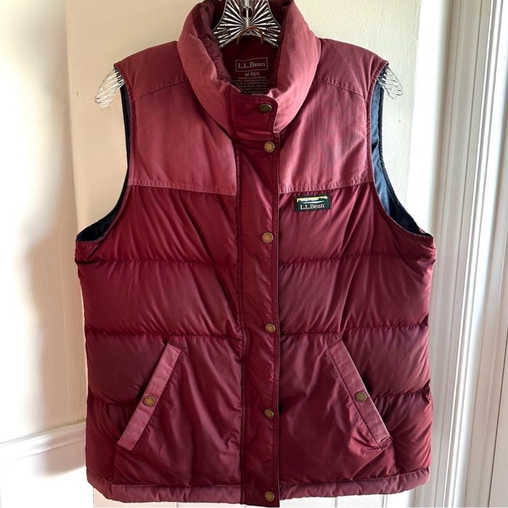 L.L. Bean Women's Burgundy Down Puffer Vest